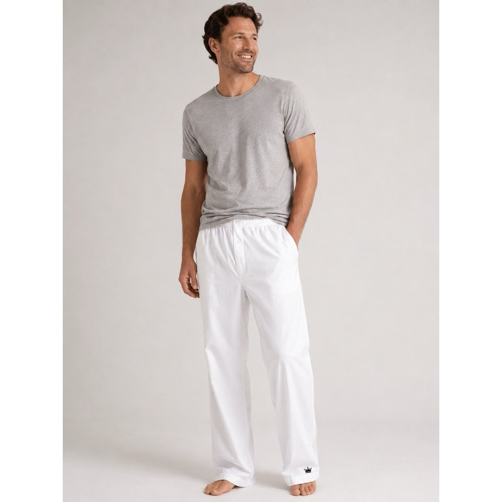 Royal Highnies XL White Pima Cotton Lounge Pants Made USA 30" Inseam